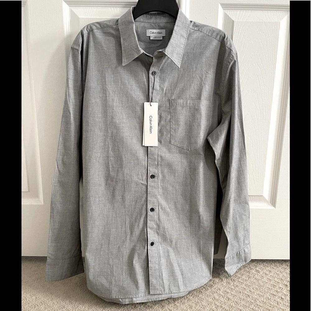 NWT Calvin Klein The Stretch-Cotton Shirt
